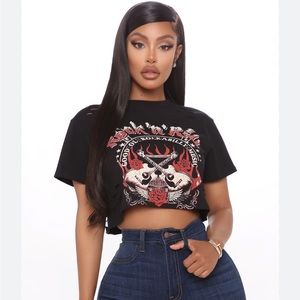 Fashion Nova Distressed Crop Top